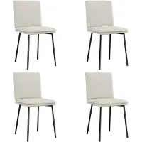 vidaXL Esszimmerstühle 4 Stk. Creme Samt