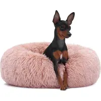 Surtep Rundes Haustierbett Jenny Hellrosa 3XL 100x100cm rutschfest für Hunde und Katzen