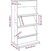 vidaXL Magazinregal Weiß 70 x 41 x 126 cm Holzwerkstoff