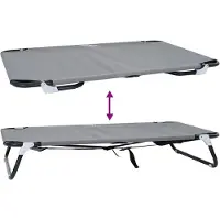 vidaXL Hundebett 105 x 65 x 18 cm Stahl Hellgrau