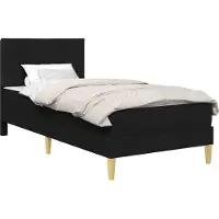 vidaXL Bettrahmen Schwarz 90 x 200 cm Polyester