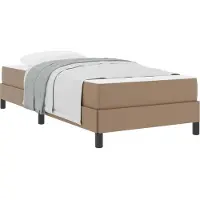 vidaXL Bettrahmen mit Matratze Cappuccino 90 x 200 cm Stoff