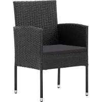 vidaXL 9-tlg. Garten-Essgruppe Schwarz Poly Rattan und Stahl