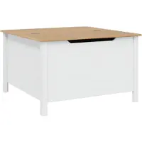vidaXL Couchtisch HILL Weiß und Honigbraun 79,5 x 79,5 x 49 cm