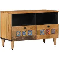 vidaXL TV-Schränk mit Regal Natur 70 x 33 x 46 cm Massivholz Mango