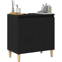 vidaXL Waschbeckenschrank Schwarz Eichen-Optik 58 x 33 x 60 cm