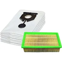 Invest-de 5 Staubsaugerbeutel mit HEPA Filter geeignet für Kärcher 2.889-154.0 Kärcher NT 30/1 30 L 30 Liter Kärcher Ersatz Beutel 2.889-154.0 set beutel filter