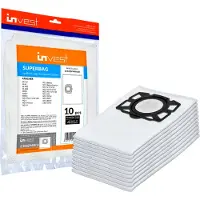 Invest-de Invest 10 Staubsaugerbeutel für Kärcher 2.863-314.0 KFI 357 KA 40 Ersatzbeutel