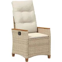 vidaXL Verstellbarer Gartenstuhl Beige und Creme 64 x 57,5 x 112 cm