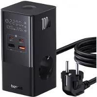 Baseus PowerCombo Tower, Drinnen, AC, 1,5 m, Schwarz