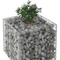 vidaXL Gabionen Hochbeet Silber