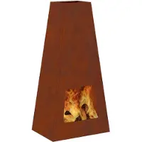 vidaXL Feuerstelle Rostig 50 x 35 x 100 cm Wetterfeststahl
