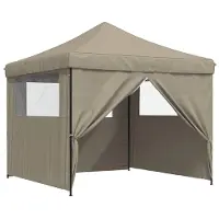 vidaXL Party-Zelt 292 x 292 x 315 cm Taupe Oxford-Stoff