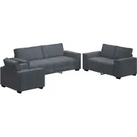 vidaXL 3-tlg. Sofagarnitur mit Kissen Dunkelgrau Samt