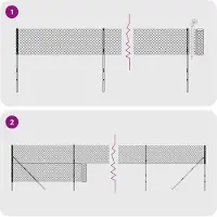 vidaXL Maschendrahtzaun mit Bodenflansch Anthrazit 1,4x25 m