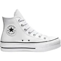 Converse Sneaker "CHUCK TAYLOR ALL STAR LEATHER PLATFORM", Damen, Gr. 37,5, weiß (weiß, weiß), Leder, Schuhe Sneaker