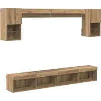 vidaXL TV Wand Einheiten mit LED 6 Stk. Artisan-Eiche Holzwerkstoff