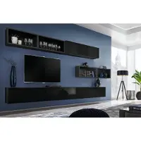 Xl Moebel Gmbh Designer Schwarz Wohnwand Wandschrank Modern Stil Sideboard Möbel Neu