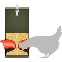 vidaXL Hühnerfütterer Olivgrün 32,5 x 20,5 x 43 cm 25 kg