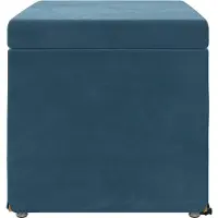 vidaXL Hocker Blau 61 x 41 x 40 cm Samt und Engineering Holz