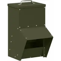 vidaXL Hühnerfütterer Olive Grün 20 x 25 x 35 cm Kaltgewalzter Stahl