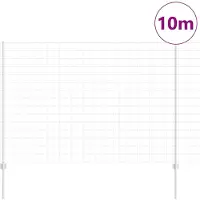 vidaXL Euro-Zaun mit Pfosten 10 x 1,5 m Verzinkter Stahl Silber Netz