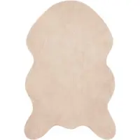 vidaXL Rutschfester Teppich aus Kunstkaninchenfell OLITE Taupe