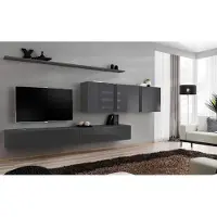 AEA Modern Grau Wohnwand Designer TV-Ständer Sideboard Holzmöbel Schrank Wandschrank