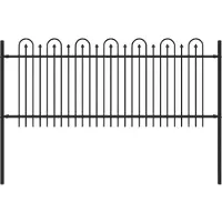 vidaXL Spitzenbogenzaun DRONTEN 200 x 130 cm Pulverbeschichteter Stahl