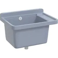 vidaXL Ausgussbecken Wandmontage Grau 50x35x24 cm Harz