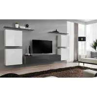 AEA Design Wohnwand Luxus Einrichtung Komplett Wandregal Holzmöbel Wandschrank