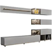 Xl Moebel Gmbh Grau Wohnwand Wohnzimmer Möbel Holz rtv TV-Ständer Moderne Design Einrichtung