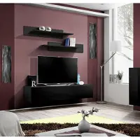Xl Moebel Gmbh Wohnwand TV Ständer Wandregale Schwarz Lowboard Wohnzimmermöbel