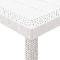 vidaXL Gartentisch Weiß 250 x 100 x 73 cm Poly-Rattan