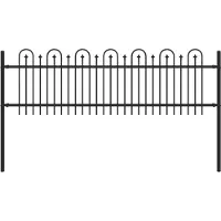 vidaXL Spitzenbogenzaun DRONTEN 200 x 110 cm Pulverbeschichteter Stahl