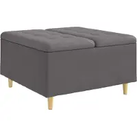 vidaXL Aufbewahrungsottomane Grau 80 x 80 x 45 cm Kunstleder
