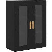 vidaXL Wandschrank Schwarz Eichen-Optik 69,5 x 34 x 90 cm