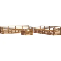 vidaXL Outdoor-Sofagarnitur 9 stk. Natur Massivholz Akazie
