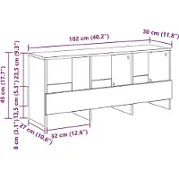 vidaXL Magazinregal Graues Sonoma 102 x 30 x 45 cm