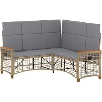 vidaXL Garten Liegesofa Set Beige und Hellgrau 164 x 164 x 112 cm