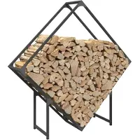 vidaXL Brennholzregal Schwarz 100x25x100 cm Kaltgewalzter Stahl