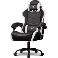 GTPLAYER Gaming Stuhl Bürostuhl Ergonomischer, Gaming Chair verstellbare Kopfstütze und Lendenwirbelstütze, Gaming Sessel, Weiß
