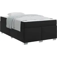 vidaXL Bettrahmen mit Matratze Schwarz 120 x 190 cm Stoff