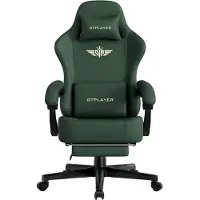 GTPLAYER GT829 Gaming Stuhl Ergonomisch Buerostuhl Fussstuetze Kunstleder Grün