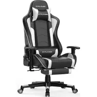 GTPLAYER Gaming Stuhl mit Lautsprecher Bürostuhl Schreibtischstuhl Serie Musik Audio Gamer Stuhl Drehstuhl Ergonomisches PC Stuhl Multi-Funktion weiß