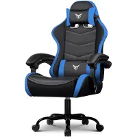 GTPLAYER Gaming Stuhl Bürostuhl Ergonomischer, Gaming Chair mit verstellbare Kopfstütze und Lendenwirbelstütze, Gaming Sessel, Blau
