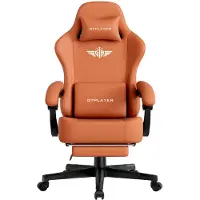 GTPLAYER Gaming Stuhl Ergonomischer Gaming Sessel Schreibtischstuhl Bürostuhl mit Stoffoberfläche Federsitzkissen, Verbindungsarmlehnen, mit Fußstütze