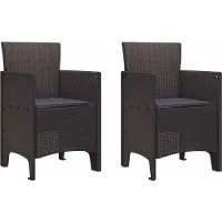vidaXL Gartenstuhl mit Kissen 2 pcs Braun 53 x 49 x 85 cm Polypropylen