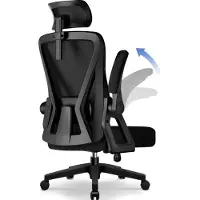 Aiibot Ergonomischer Bürostuhl, Lendenstütze Schreibtischstuhl,mit 3D-Kopfstütze, Große Armlehnen Bürostühle,Drehstuhl,Chefsessel,Belastbarkeit 150kg
