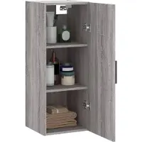vidaXL Wandschrank Grau Sonoma 34,5x34x90 cm